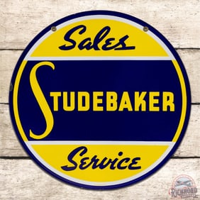 Rare Studebaker Sales Service 24" Double Sided Porcelain Sign