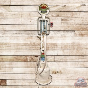 Fry Model 17 Five Gallon Visible Gas Pump Restored Red Crown Polarine