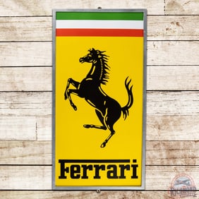 Exceptional Ferrari Single Sided Porcelain Dealership Sign w/ Prancing Horse Logo