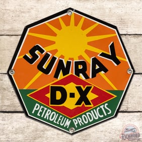 Outstanding Sunray D-X Petroleum Products 9" Single Sided Porcelain Sign