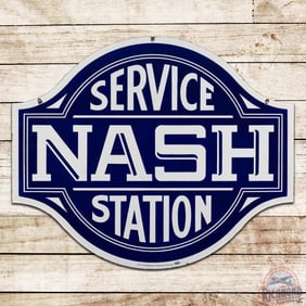 Nash Service Station Die Cut Double Sided Porcelain Sign