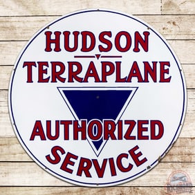 Fantastic Hudson Terraplane Authorized Service 42" Single Sided Porcelain Sign