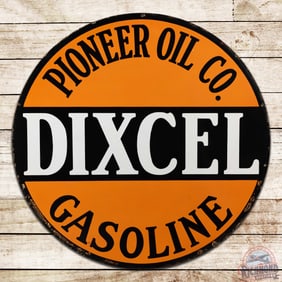 Superb Pioneer Oil Co. Dixcel Gasoline 42" Double Sided Porcelain Sign