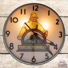Pilot Life Insurance 15" Advertising Clock Greensboro NC
