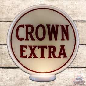 Crown Extra Gasoline 13.5" Milk Glass Gas Pump Globe Complete