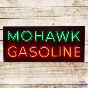 Scarce Mohawk Gasoline 48" Single Sided Porcelain Neon Sign