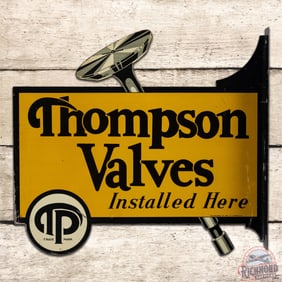 Thompson Valves Installed Here Die Cut Double Sided Tin Flange Sign