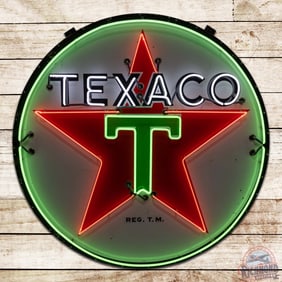 1958 Texaco Gasoline 6' Single Sided Porcelain Neon Sign