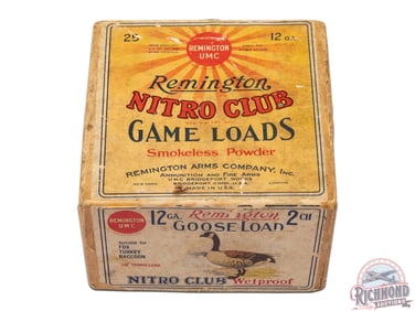 Rare Remington UMC Nitro Club Goose Load Shot Shells 12 GA Box Two Piece
