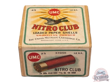 Remington UMC Nitro Club Loaded Paper Shot Shells 12 GA Box with Mallard Duck Two Piece