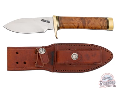 Randall Made Knife Model 11 Alaskan Skinner with 4" Blade and Thuya Burl Handle & Sheath