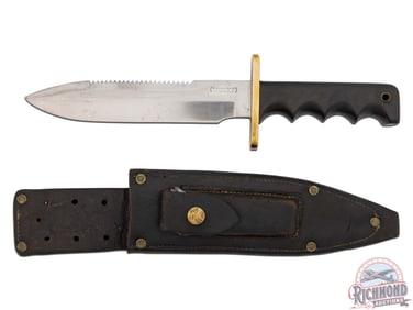 Vintage Randall Made Knife Model 18 Attack Survival 7-1/2" Sawtooth Back & Factory Sheath