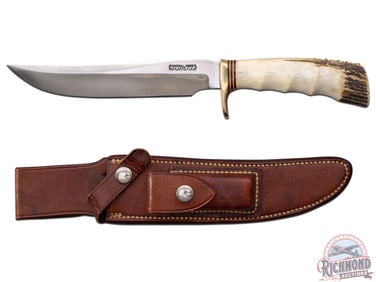 Randall Made Model 7 Fisherman / Hunter 7" Knife with Stag Handle & Leather Sheath