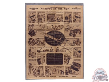 1926 The Winchester Store "As Good As The Gun" Advertising Poster w/ Products