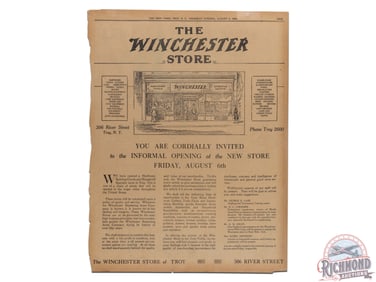 1920 The Troy Times Winchester Store Advertising Poster