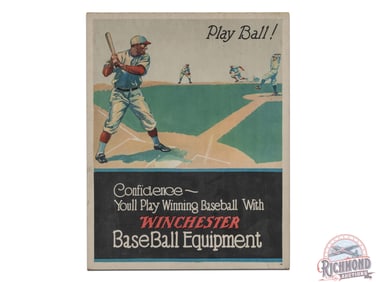 Rare Winchester Baseball Equipment & Flashlight Double Sided Display Sign