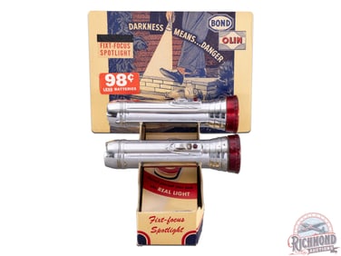 Bond Olin Winchester Flashlights Cardboard Countertop Advertising Display