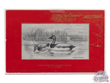 Dupont Smokeless Gun Powder Lithograph Advertising Poster "Canvas Backs" w/ Ducks