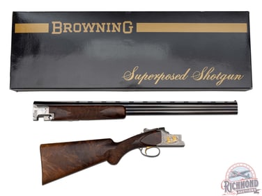 Rare Browning Superposed 12 GA Engraved by L. Ernst American Pintail 1 of 500 O/U Shotgun & Box