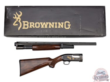 Nice Browning M-12 Grade 5 Engraved Pump Action 20 Gauge Shotgun in Factory Box