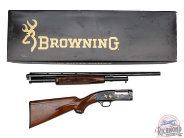 Nice Browning M-42 High Grade Engraved Pump Action 410 Gauge Shotgun in Factory Box