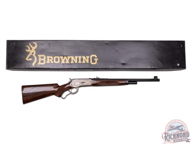 Superb Browning M-71 High Grade Carbine Signed T. Naka .348 WIN Lever Action Rifle in Factory Box