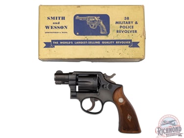 1949 Smith & Wesson Pre Model 10 M&P 38 5-Screw Revolver .38 SPL in Original Gold Box