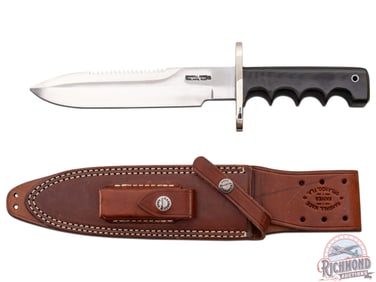 Custom Randall Made Model 18 Attack Survival 7-1/2" Knife with Factory Leather Sheath