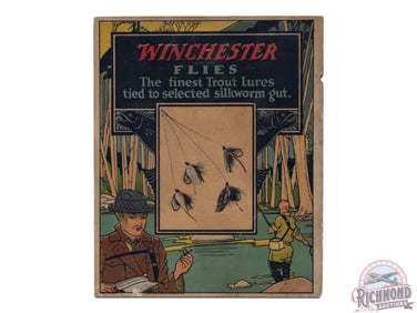 Scarce Winchester Flies Trout Lures & Carving Set Double Sided Display Sign