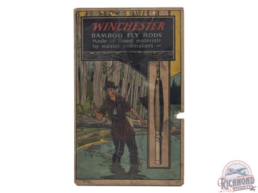 Winchester Bamboo Fly Rods & Carving Knife Double Sided Display Sign