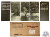 Winchester "Fly Fishing" & "Junior Rifle Corps - Learn to Shoot" Scene 5 Panel Display Sign w/ Box