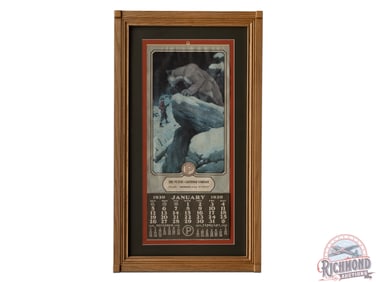 Reproduction 1930 Peters Cartridge Company Framed Advertising Calendar w/ Scene by Philip R. Goodwin