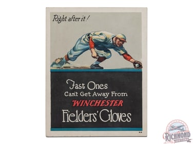 Winchester Baseball Fielder's Gloves & Utility Oil Double Sided Advertising Sign