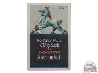 Winchester Baseball Baseman's Mitt & Auto Flashlight Double Sided Display Sign