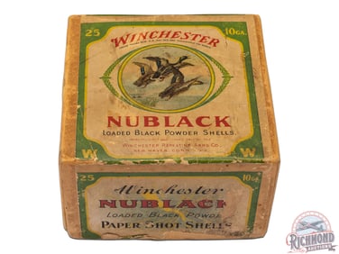 Winchester Nublack Black Powder Paper Shot Shells 10 GA Box with Mallard Ducks Two Piece