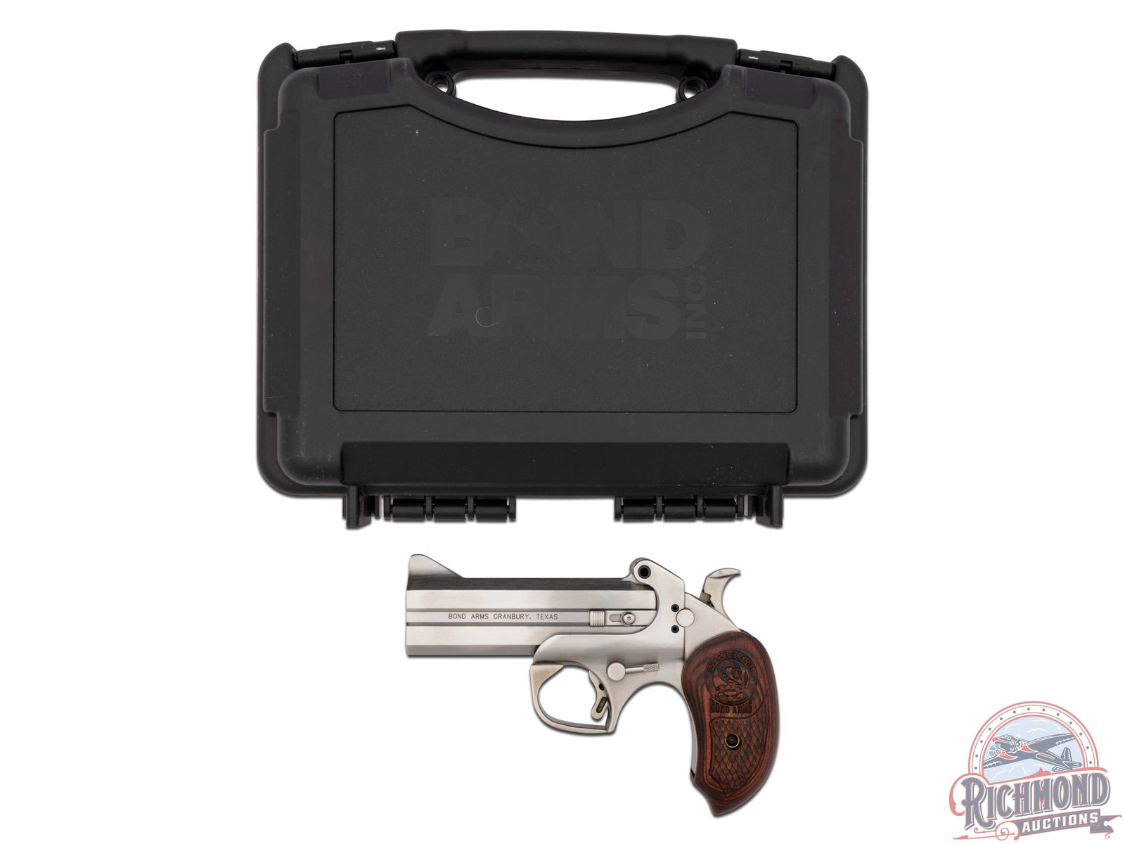 New Bond Arms Snake Slayer IV .45 Colt / .410 GA Large Derringer Pistol: Manufactured in Texas by Bond Arms. This Snake Slayer is great protection for hikers, campers, fishermen and others that enjoy the great outdoors and need an easy concealable sidearm. Features 4-1/4" 
