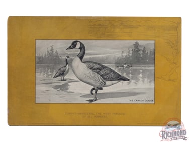 Dupont Smokeless Gun Powder Lithograph Advertising Poster "The Canada Goose"