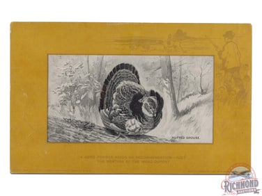 Dupont Smokeless Gun Powder Lithograph Advertising Poster "Ruffed Grouse"