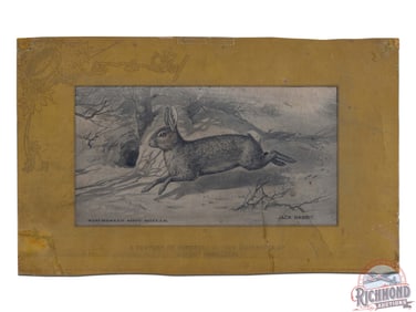 Dupont Smokeless Gun Powder Lithograph Advertising Poster "Jack Rabbit"