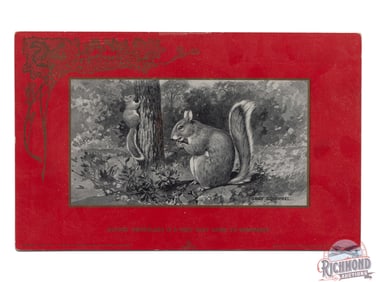 Dupont Smokeless Gun Powder Lithograph Advertising Poster "Gray Squirrel"