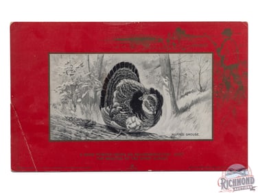 Dupont Smokeless Gun Powder Lithograph Advertising Poster "Ruffed Grouse"