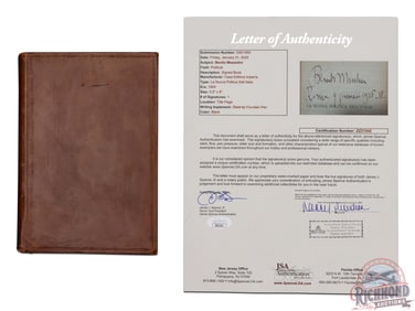 Leather Bound Book "La Nuova Politica Dell Italia" Signed by Bonito Mussolini Ex Lattimer Collection