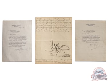 2 Gen. John S. Pershing Signed Letters & 1 Signed Letter From Kaiser Wilhelm II Lattimer Collection