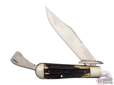 Vintage Marble's Axe Co Safety Folder Knife with Bone Handle