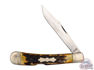 Winchester Model 1950 "Banana" Stag Handle Lockback Folder Knife
