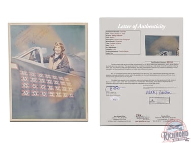 Signed Color Photograph of World War II Fighter Ace Francis "Gabby" Gabreski Ex Lattimer Collection