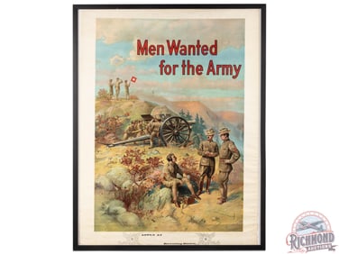 Men Wanted for the Army World War I Recruiting Station Framed Poster