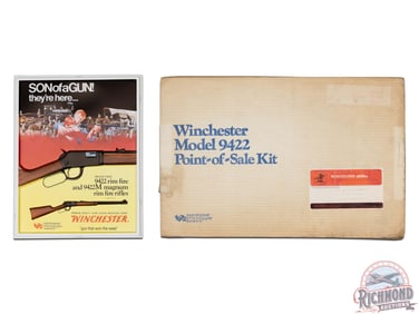 NOS Winchester 9422 "Son of a Gun!" Plastic Embossed Retail Counter Easel Back Display