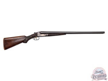 Scarce Ithaca Flues High Grade 6 SxS 12 GA Shotgun Engraved w/ Letter