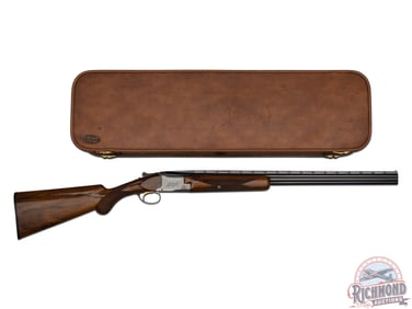 Belgium Browning Superposed Pigeon Grade RKLT Over Under .410 Shotgun & Browning Trunk Case